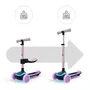 Kinderkraft RAKET UP 2 en 1 Trottinette évolutive Rose avec siège réglable et roues LED