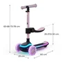 Kinderkraft RAKET UP 2 en 1 Trottinette évolutive Rose avec siège réglable et roues LED