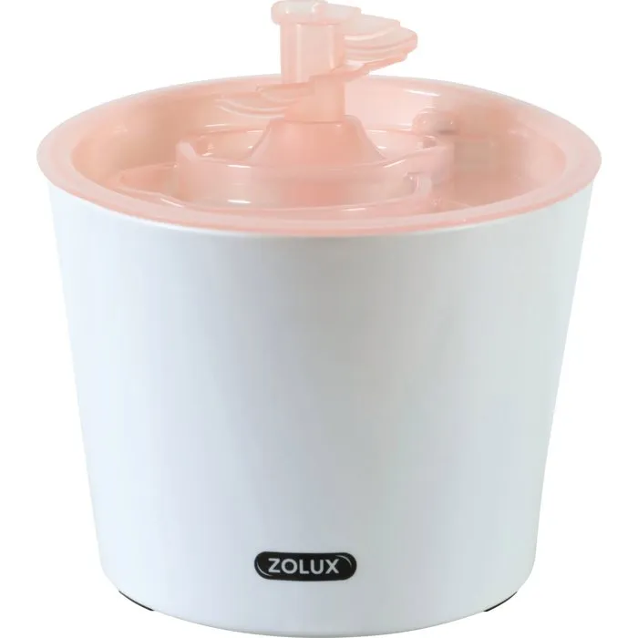 Zolux Fontaine à eau Calypso pour chat et chien - 3 L avec 2 filtres inclus - Coloris rose Zolux Fontaine à eau Calypso pour chat et chien - 3 L avec 2 filtres inclus - Coloris rose