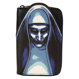 LOUNGEFLY Porte-cartes et porte-monnaie La Monja en cuir végane avec détails brillants dans le noir et intérieur assorti - 15x10 cm