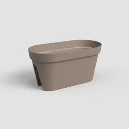 Artevasi Jardinière de balcon Capri - 30x60x30 cm - Gris taupe - 26,8 litres - Pour balcon élégant - Fixation facile