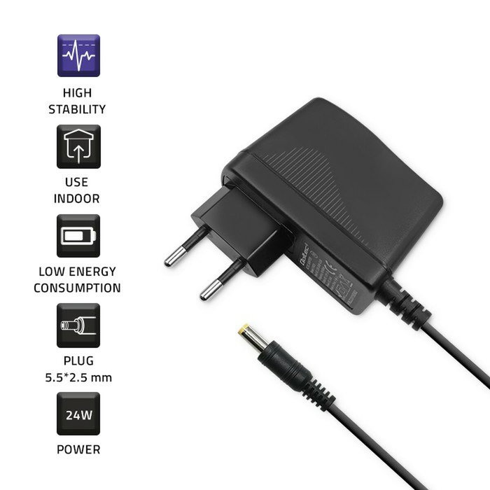 QOLTEC Bloc d'alimentation 12V DC 24W, connecteur 5,5/2,5, 1,2m QOLTEC Bloc d'alimentation 12V DC 24W, connecteur 5,5/2,5, 1,2m