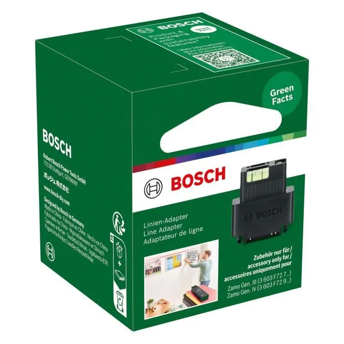 Bosch Adaptateur laser ligne - Mesure de lignes laser, angles et niveaux - Précision 1 mm/40 m - Alimenté par pile