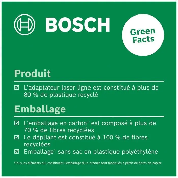 Bosch Adaptateur laser ligne - Mesure de lignes laser, angles et niveaux - Précision 1 mm/40 m - Alimenté par pile