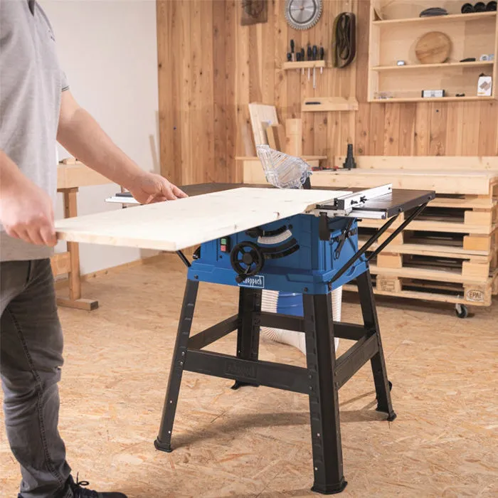 Scheppach Scie circulaire sur table HS254 avec lame Ø254mm - Puissante et précise pour atelier, sciage longitudinal et en biais de poutres et planches