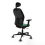Piqueras y Crespo Chaise de Bureau avec Appui-tête 2D036G1 Vert émeraude