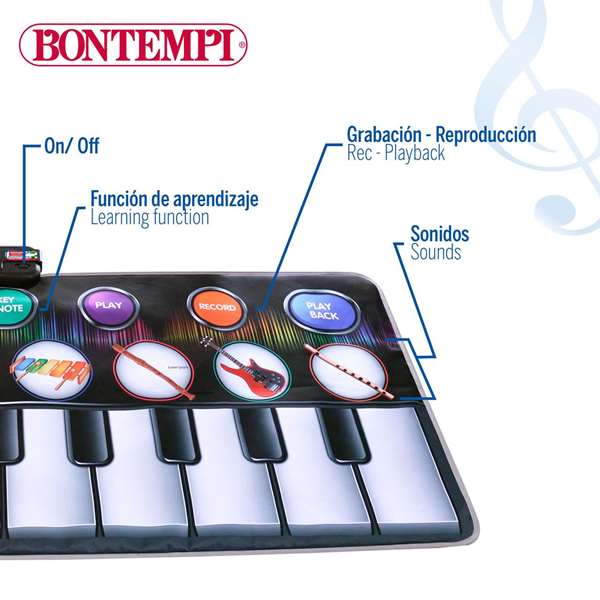 Color Baby Tapis Musical Électrique avec Sons et Mélodies, 148x60 cm