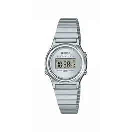Casio LA700WE Montre mixte blanche à affichage digital et mouvement quartz avec chronomètre 1/10 s, compte à rebours, alarme et bracelet en acier réglable