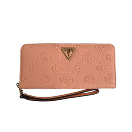 Guess Portefeuille Femme Helaina SLG en Textile Corail, Grande Fermeture Éclair SWPB8403460COR - Accessoire de Mode