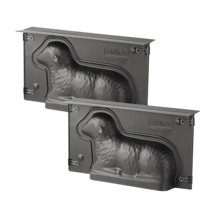 Zenker - Lot de 2 moules à gâteau 3D en forme d'agneau pascal (Lamala), antiadhésif, pour four, capacité 900 ml, 27.5 x 15 x 6.5 cm Zenker - Lot de 2 moules à gâteau 3D en forme d'agneau pascal (Lamala), antiadhésif, pour four, capacité 900 ml, 27.5 x 15 x 6.5 cm