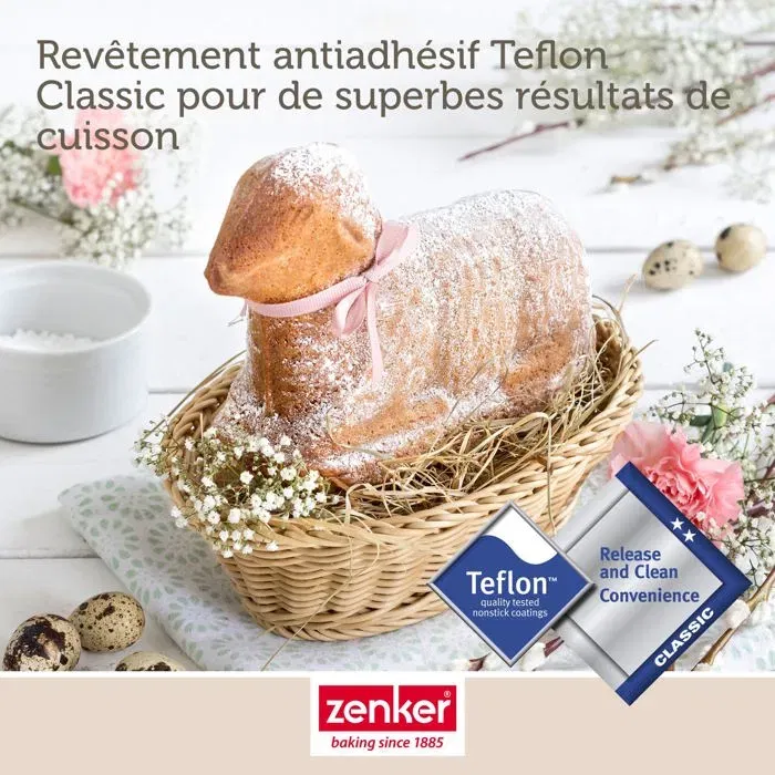 Zenker - Lot de 2 moules à gâteau 3D en forme d'agneau pascal (Lamala), antiadhésif, pour four, capacité 900 ml, 27.5 x 15 x 6.5 cm Zenker - Lot de 2 moules à gâteau 3D en forme d'agneau pascal (Lamala), antiadhésif, pour four, capacité 900 ml, 27.5 x 15 x 6.5 cm