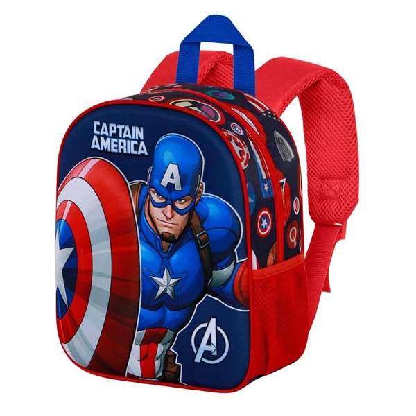 Karactermania Sac à dos 3D Captain America Patriot pour enfant - Dimensions 26 x 11 x 31 cm - Polyester et EVA Karactermania Sac à dos 3D Captain America Patriot pour enfant - Dimensions 26 x 11 x 31 cm - Polyester et EVA