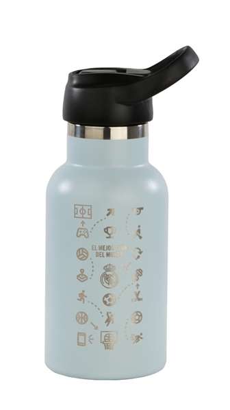 Safta - Bouteille isotherme Real Madrid 350 ml - 3ème équipement - 19,5 x 7,3 x 7,3 cm