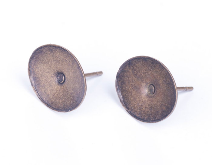 Innspiro Supports de boucles d'oreilles métalliques base ovale doré vieilli 13,0x10,7mm Innspiro Supports de boucles d'oreilles métalliques base ovale doré vieilli 13,0x10,7mm