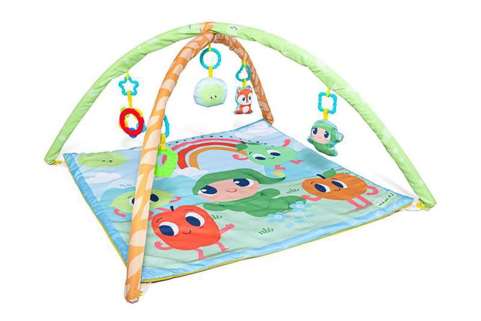 Molto Manta gimnasio - Tapis d'éveil et de gym 3 en 1 avec activités sonores pour nouveau-nés, 80 x 80 x 45 cm
