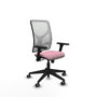 PIQUERAS Y CRESPO Chaise Motilla Synchro Rose et Blanc, Accoudoirs 3D, Base Noire