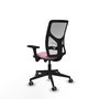 PIQUERAS Y CRESPO Chaise Motilla Synchro Rose et Blanc, Accoudoirs 3D, Base Noire