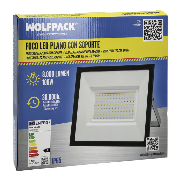 WOLFPACK LINEA PROFESIONAL Projecteur LED Plat 100W 4000K IP65