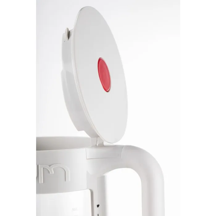 Bodum Bouilloire Électrique Bistro 1.1L 1500W - Intérieur en Verre, Double Paroi, 5 Températures, Blanc