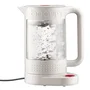 Bodum Bouilloire Électrique Bistro 1.1L 1500W - Intérieur en Verre, Double Paroi, 5 Températures, Blanc