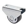 Ruedas Alex Roue fixe en caoutchouc grise avec plaque et axe lisse, 3 cm