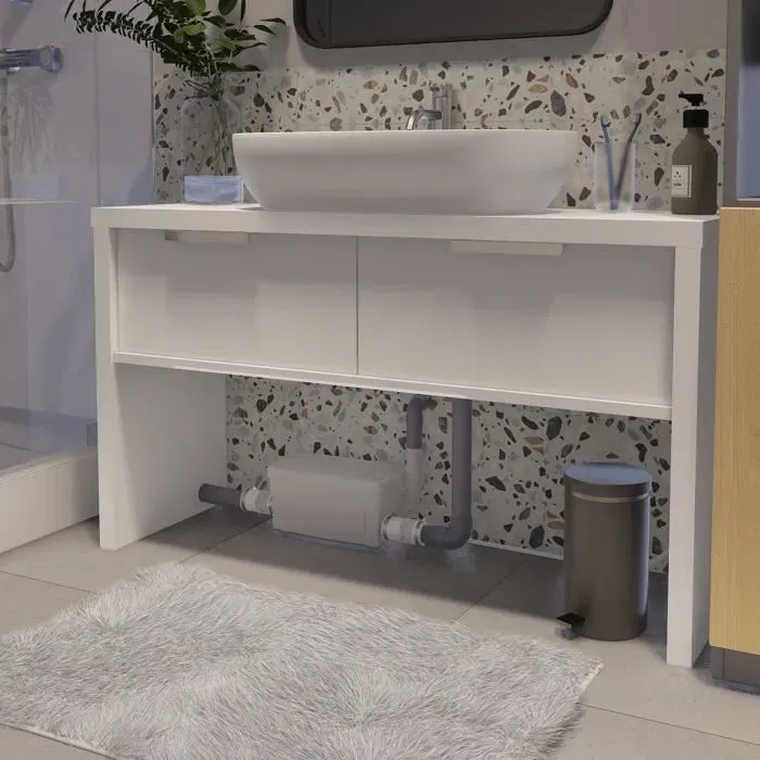 SFA Sanidouche+ - Pompe de relevage pour eaux grises, évacuation de lavabo, silencieuse, pour installation sous receveur de douche ou meuble de salle de bains