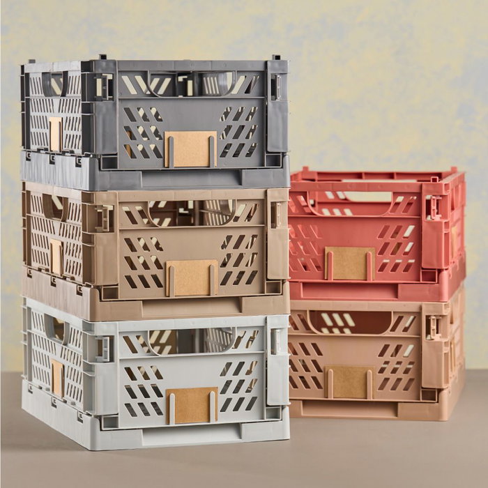 Day Caisse de rangement pliable gris foncé 50 x 33 x 25 cm lot de 2 capacité 27,6 l jusqu'à 45 kg