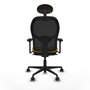 Piqueras y Crespo Chaise de Bureau avec Appui-tête Jorquera 3D036N1 Jaune