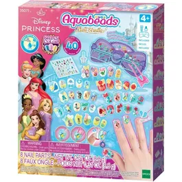 Aquabeads Coffret Manucure Princesses Disney - Perles Aquatiques Autocollantes - 35071 - Loisir Créatif Enfant Dès 4 Ans - 40 Ongles à Décorer