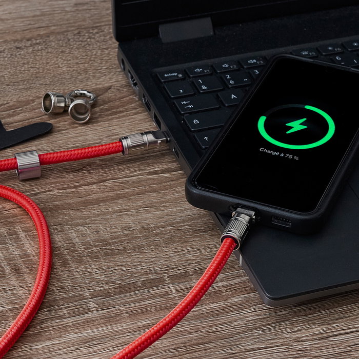 Be Mix Câble de charge 2 en 1 avec sangle USB Type C