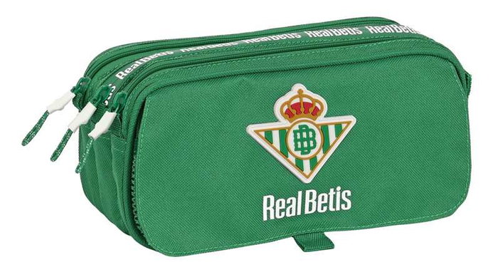 Safta Portatodo Triple Big Real Betis Balompié - Boîte de Rangement en Polyester Recyclé 600D REACH, Vert, 21,5 x 10 x 8 cm