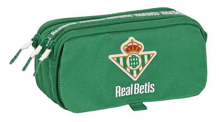 Safta Portatodo Triple Big Real Betis Balompié - Boîte de Rangement en Polyester Recyclé 600D REACH, Vert, 21,5 x 10 x 8 cm
