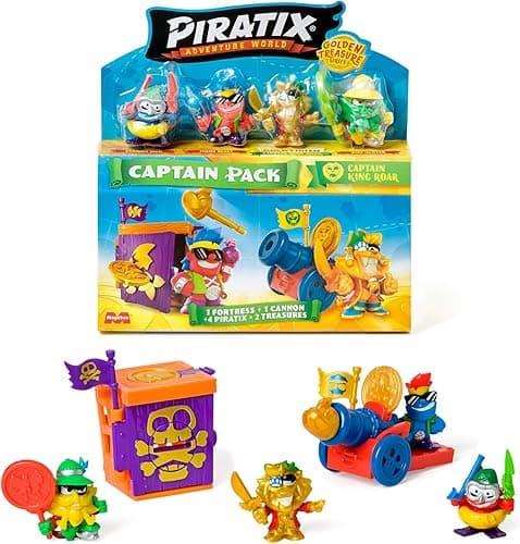 Magic Box Piratix Golden Treasure Captain Pack avec 4 figurines et accessoires