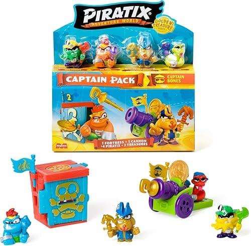 Magic Box Piratix Golden Treasure Captain Pack avec 4 figurines et accessoires