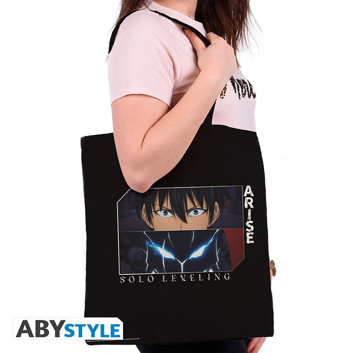 Abystyle Tote Bag Solo Leveling Arise Officiel 100% Coton 37x42 cm Noir