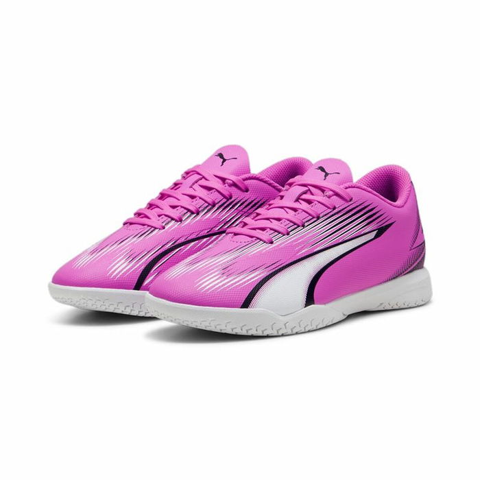 Chaussures de Futsal pour Enfants Puma Ultra Play Blanc Rose foncé Enfant Unisexe Chaussures de Futsal pour Enfants Puma Ultra Play Blanc Rose foncé Enfant Unisexe