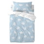 Parure de couette HappyFriday Basic Kids Bleu Lit de bébé 2 Pièces