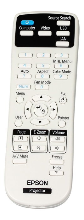 Epson Télécommande Blanc/Noir pour EB-525W, EB-535W, EB-570, EB-575W, EB-575Wi, EB-580, EB-580 SMART AiO, EB-585W, EB-585Wi, EB-595Wi, H361B Epson Télécommande Blanc/Noir pour EB-525W, EB-535W, EB-570, EB-575W, EB-575Wi, EB-580, EB-580 SMART AiO, EB-585W, EB-585Wi, EB-595Wi, H361B