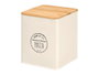 KINVARA Lot de 12 Bocaux Carrés avec Couvercle en Bambou, Crème