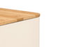KINVARA Lot de 12 Bocaux Carrés avec Couvercle en Bambou, Crème