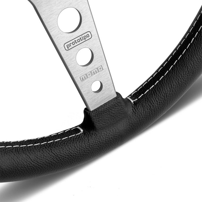 MOMO Volant MOMO Prototype 320 mm Radio Gris Cuir Noir 320mm Universel