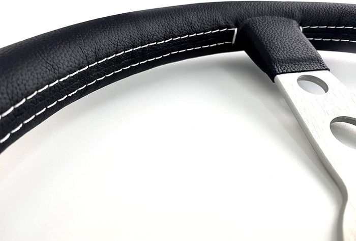 MOMO Volant MOMO Prototype 320 mm Radio Gris Cuir Noir 320mm Universel