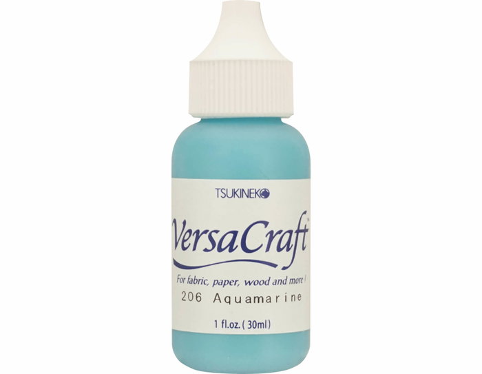 Tsukineko Versacraft Encre Textile Bleu Aquamarine 30ml Tsukineko Versacraft Encre Textile Bleu Aquamarine 30ml