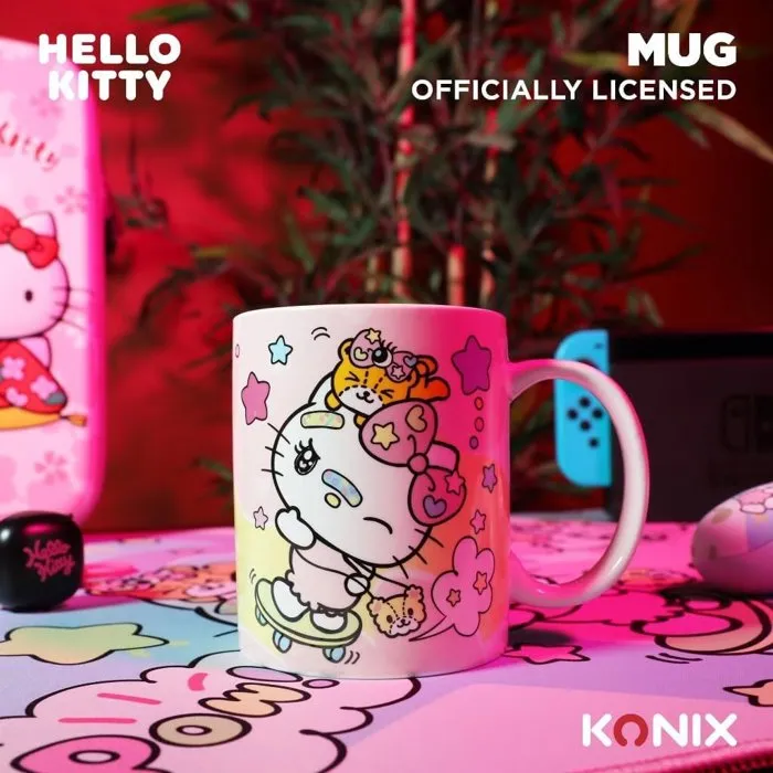 Konix Tasse en céramique Hello Kitty 320 ml - Motif skateboard - Mug officiel Konix Tasse en céramique Hello Kitty 320 ml - Motif skateboard - Mug officiel