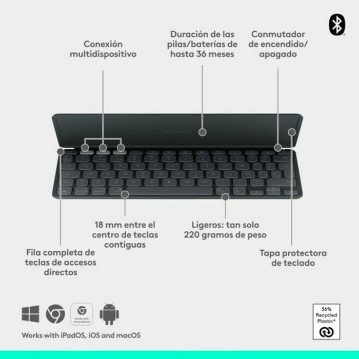 Clavier Bluetooth Logitech 920-013010 Graphite