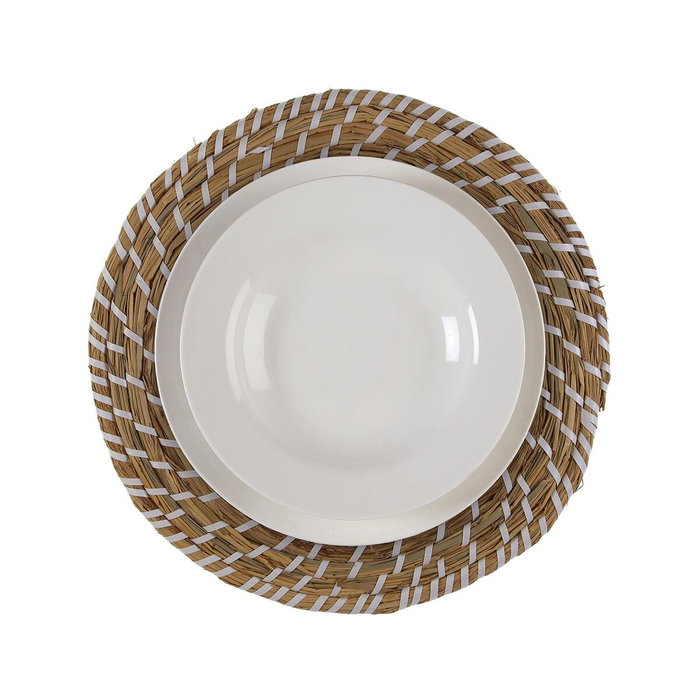 Dessous de plat Versa Blanc Textile Jacinthe d'eau 38 cm