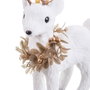BigBuy Home Décoration de Noël Cerf Blanc et Or
