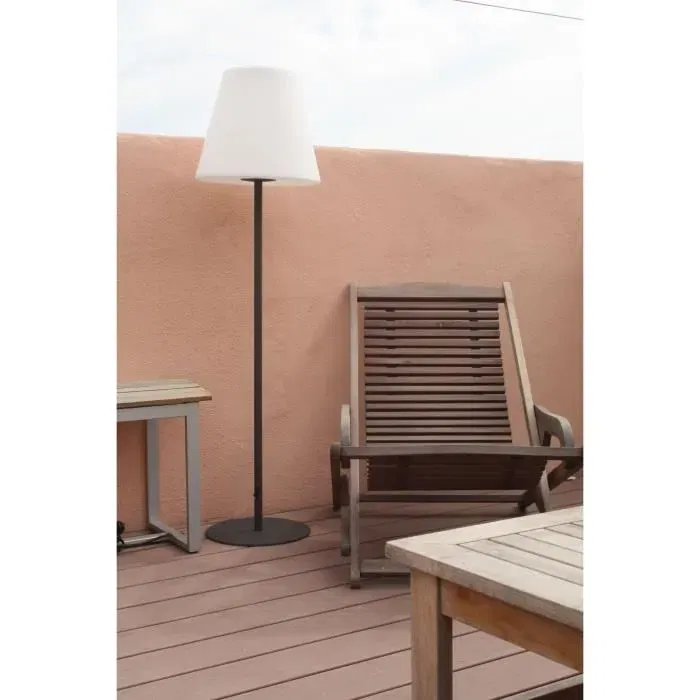 Arte Alta Lampadaire solaire sur pied pour terrasse et jardin - 1.5 m de haut - Blanc