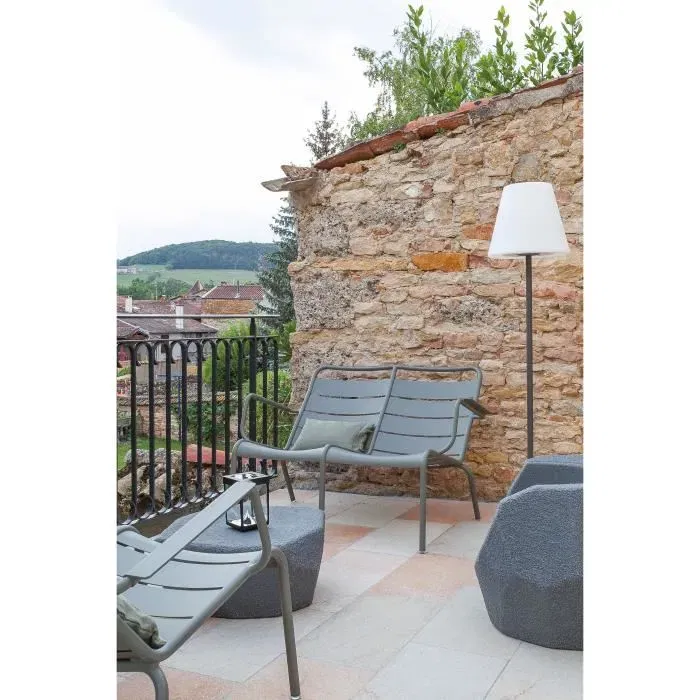 Arte Alta Lampadaire solaire sur pied pour terrasse et jardin - 1.5 m de haut - Blanc