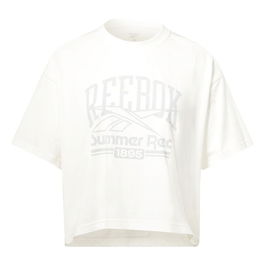 T-shirt à manches courtes femme Reebok Graphic Logo Blanc S
